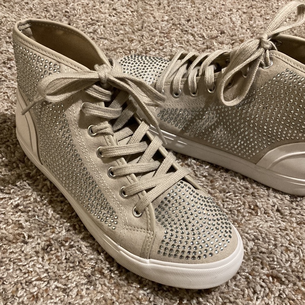 JustFab rhinestone hightop sneakers
